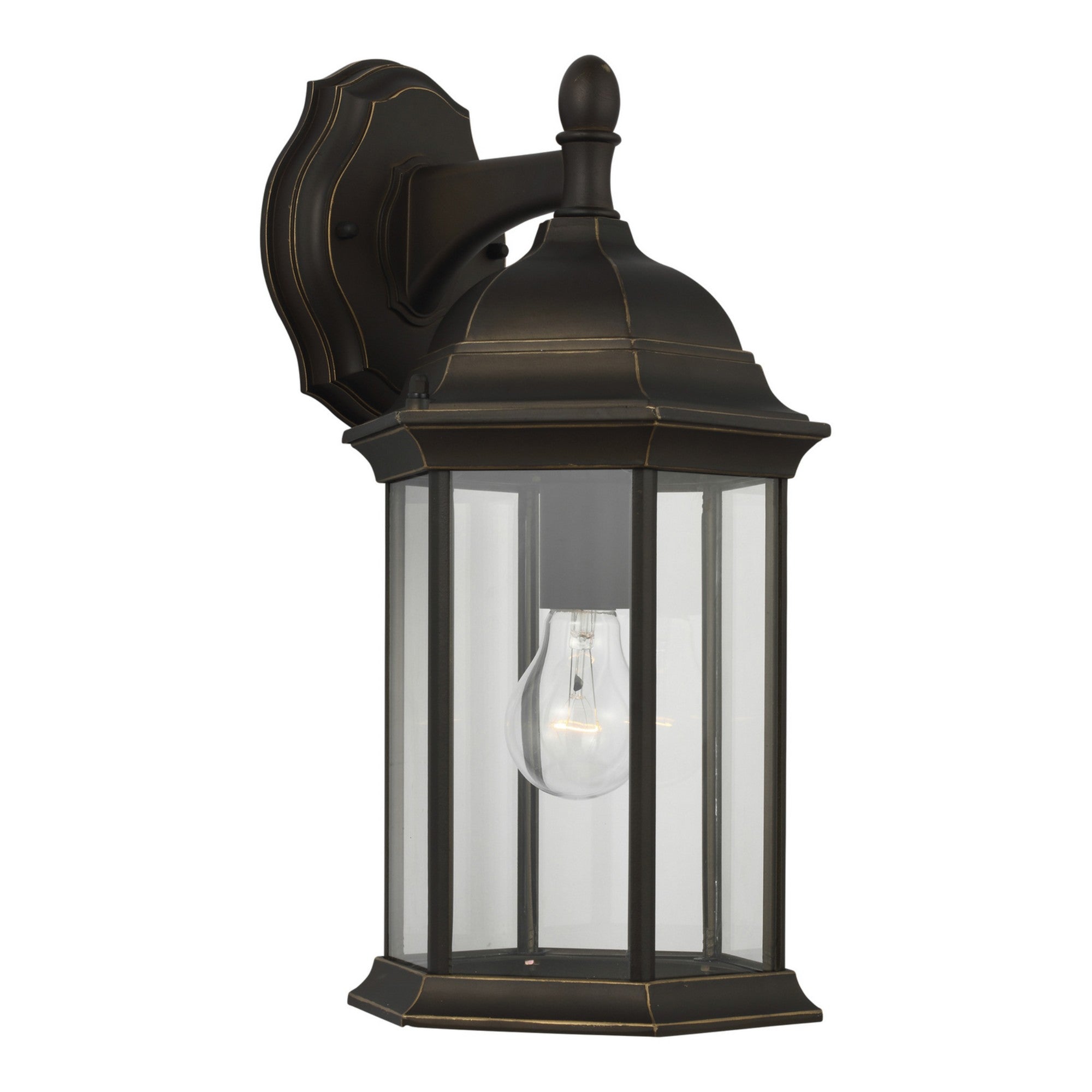 Sevier 16" Medium Downlight Outdoor Wall Lantern, Antique Bronze Finish with Clear Glass - Bees Lighting