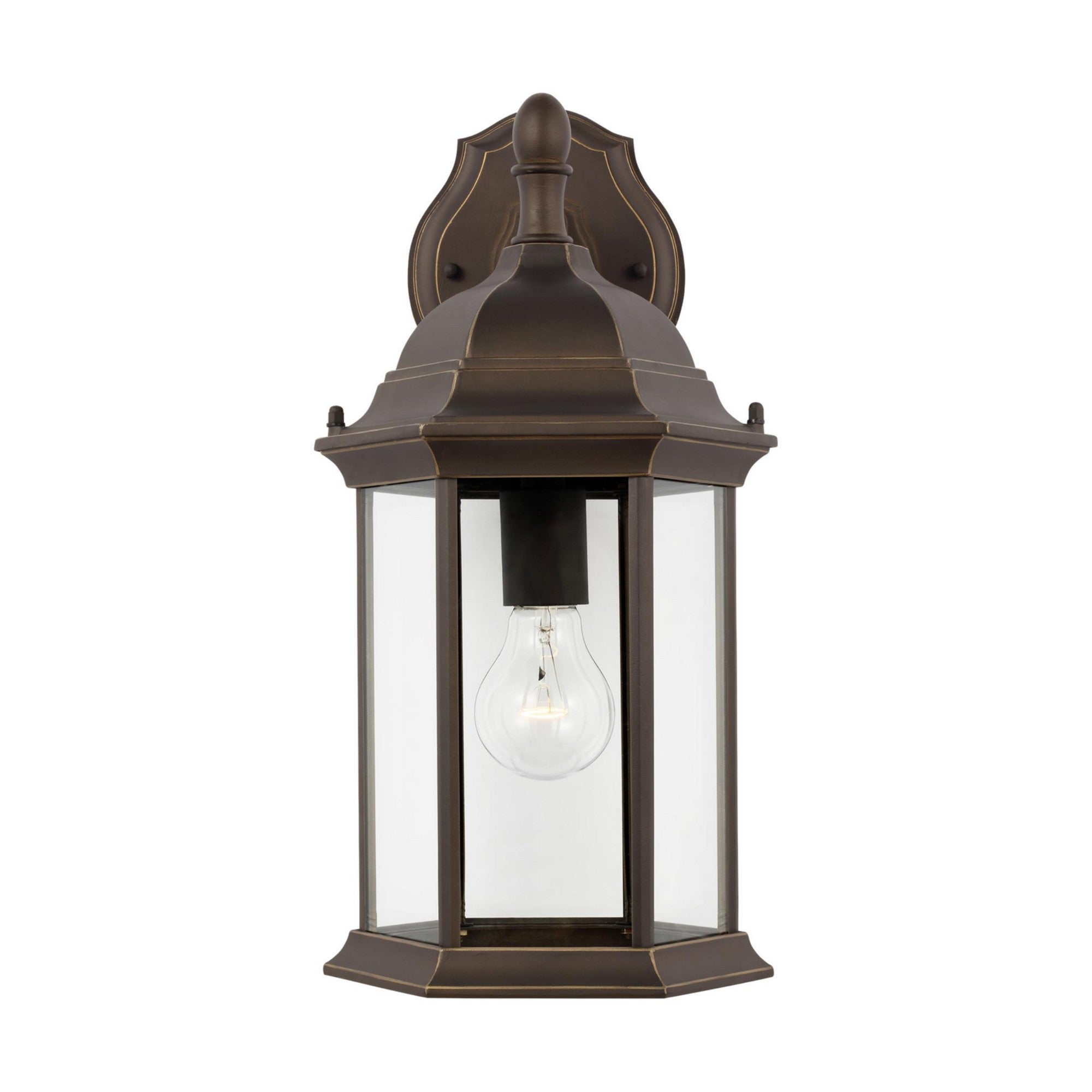 Sevier 16" Medium Downlight Outdoor Wall Lantern, Antique Bronze Finish with Clear Glass - Bees Lighting