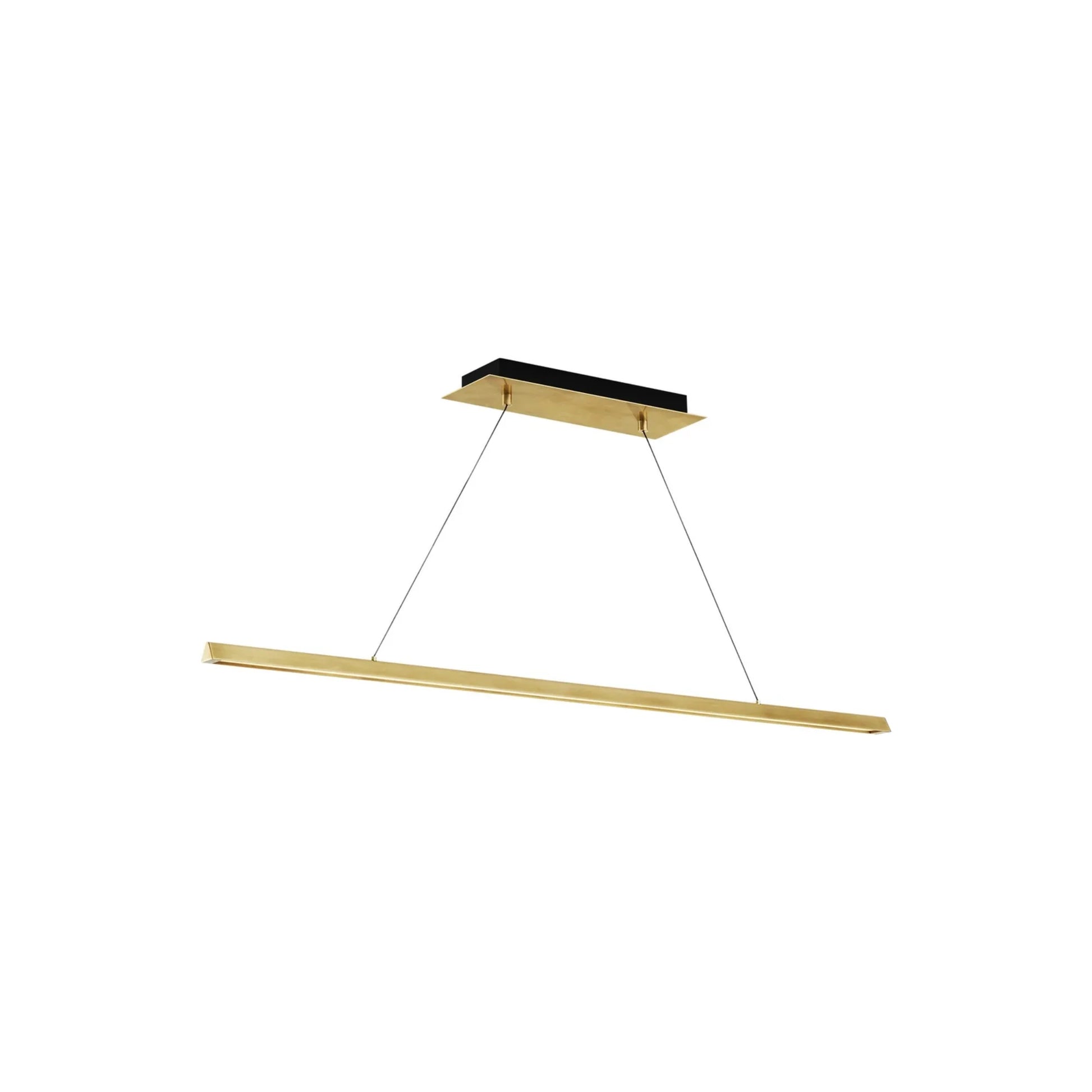 Dessau 48" LED Linear Suspension, Natural Brass Finish - Bees Lighting