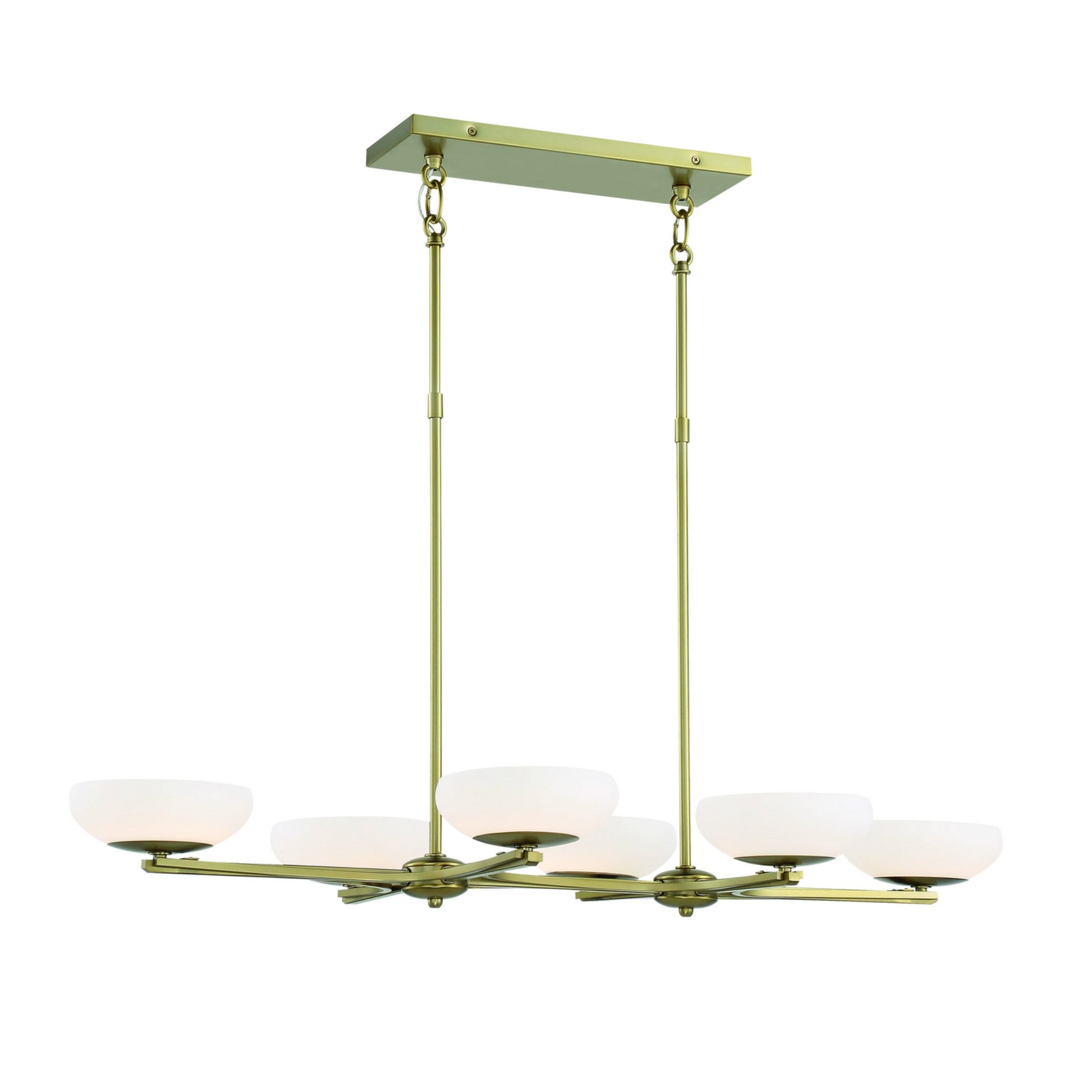 Scale 40" 6-Light LED Island Light, Soft Rass Finish - Bees Lighting