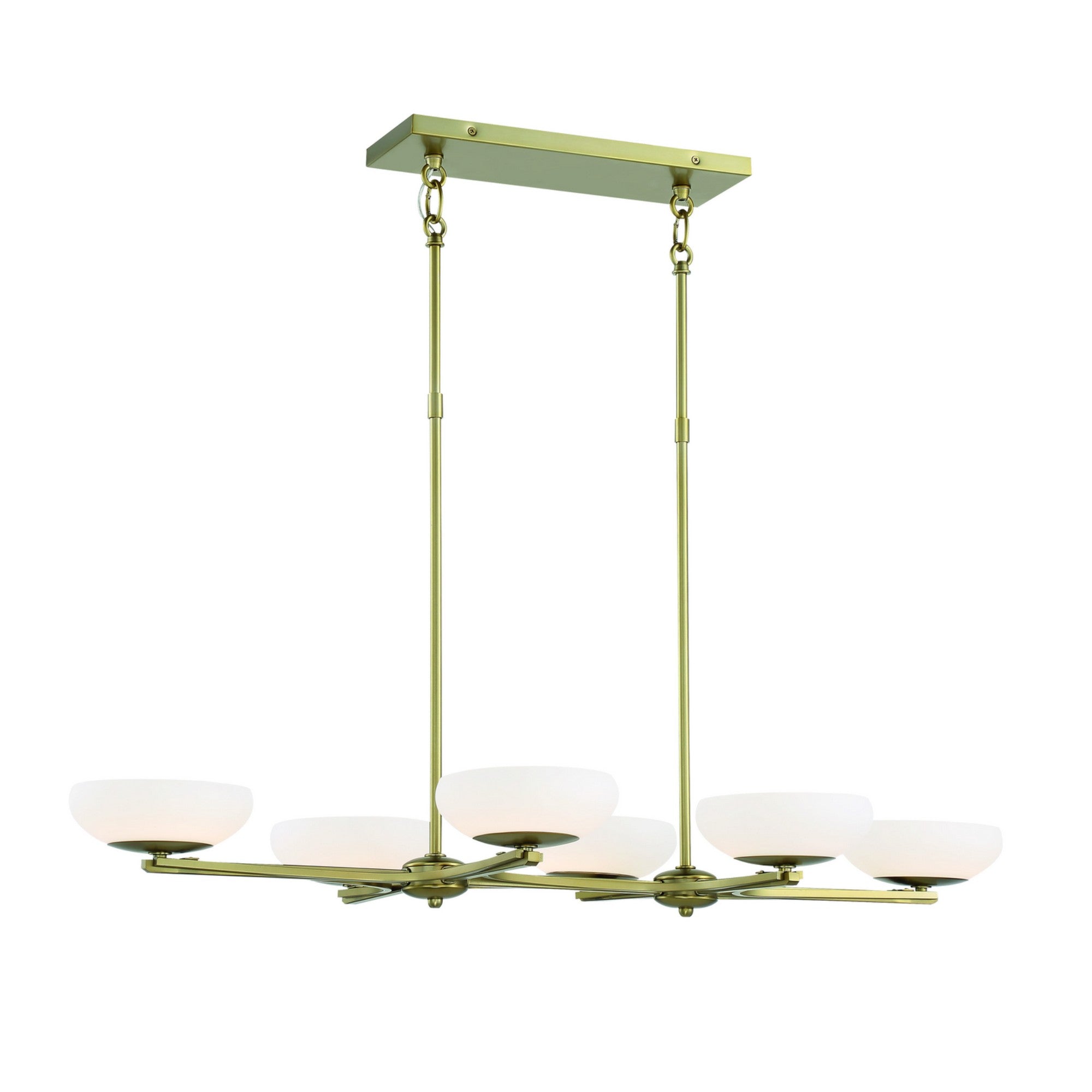 Scale 40" 6-Light LED Island Light, Soft Rass Finish - Bees Lighting