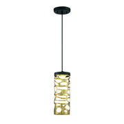 Golden Eclipse 13" LED Mini Pendant, Coal & Honey Gold Finish - Bees Lighting