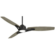 Molino 65" LED Smart Ceiling Fan, Black Coal with Seashore Grey Blades - Bees Lighting