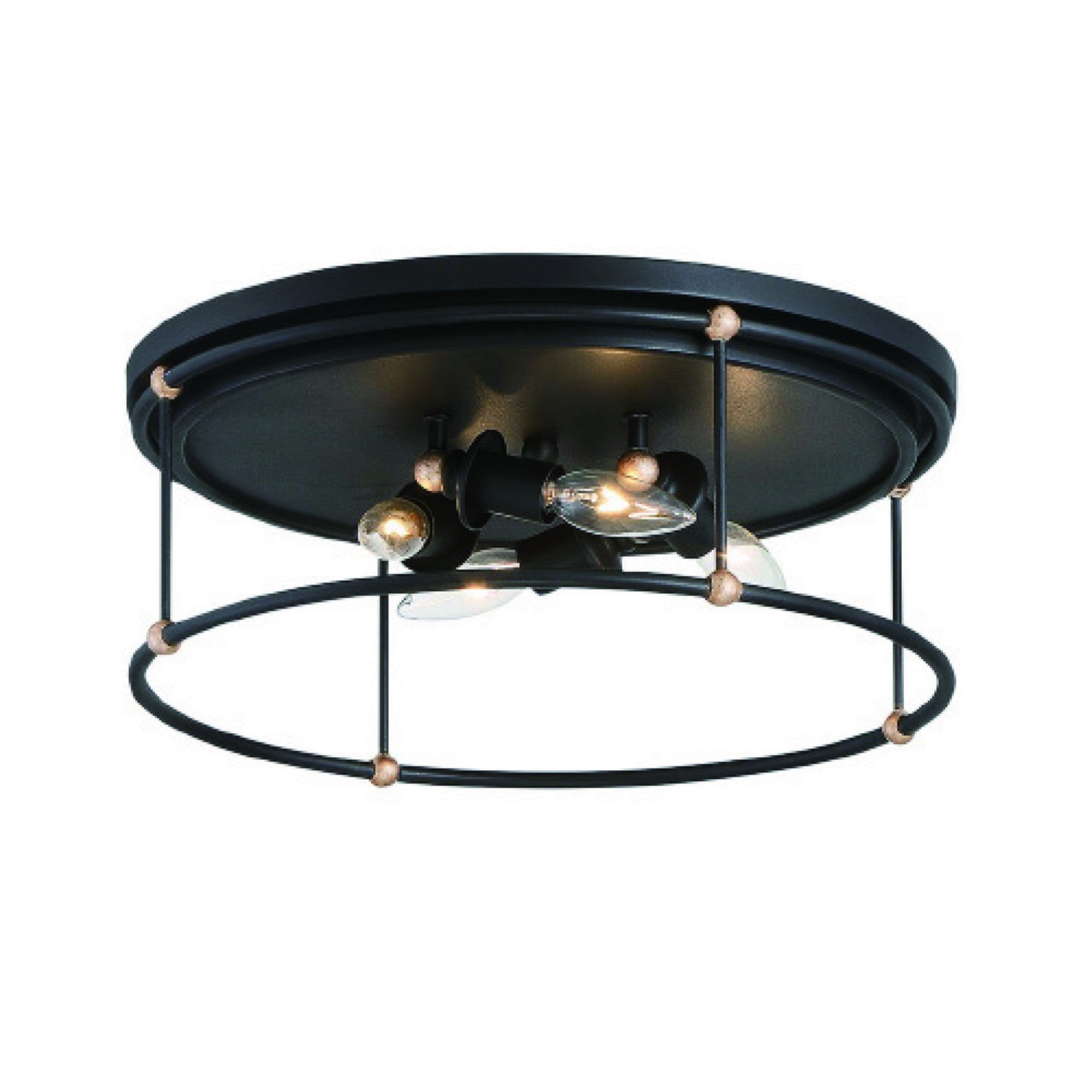 Westchester County 17" 4-Light Flush Mount, Sand Coal & Gold Finish - Bees Lighting