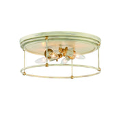 Westchester County 17" 4-Light Flush Mount, Farmhouse White & Gold Finish - Bees Lighting