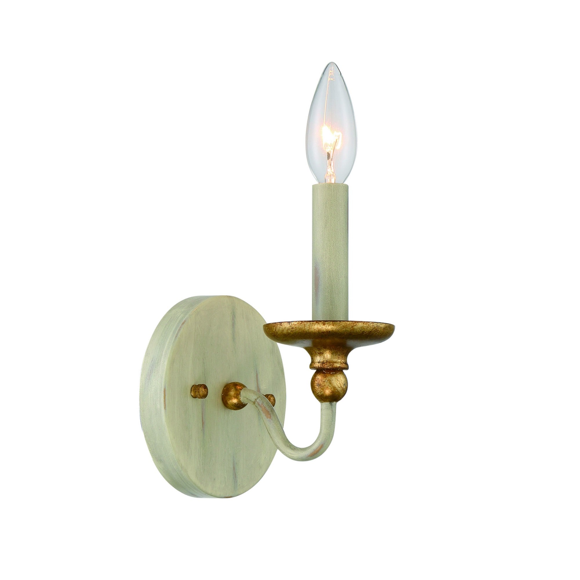 Westchester County 10" Wall Sconce, Farmhouse White & Gold Finish - Bees Lighting