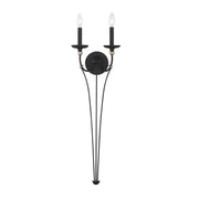 Westchester County 33" 2-Light Wall Sconce, Sand Coal & Gold Finish - Bees Lighting