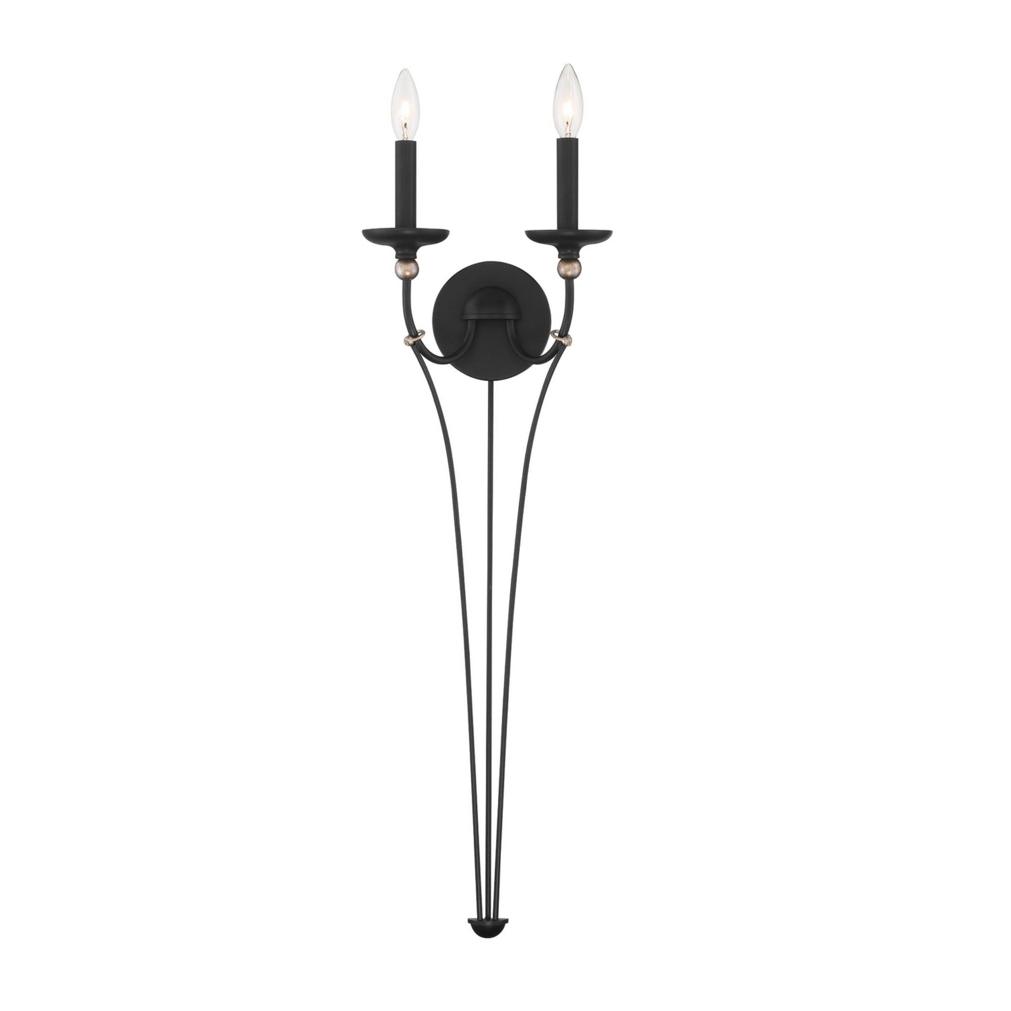 Westchester County 33" 2-Light Wall Sconce, Sand Coal & Gold Finish - Bees Lighting