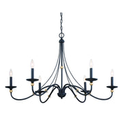 Westchester County 40" 6-Light Chandelier, Sand Coal & Gold Finish - Bees Lighting