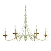 Westchester County 40" 6-Light Chandelier, Farmhouse White & Gold Finish - Bees Lighting