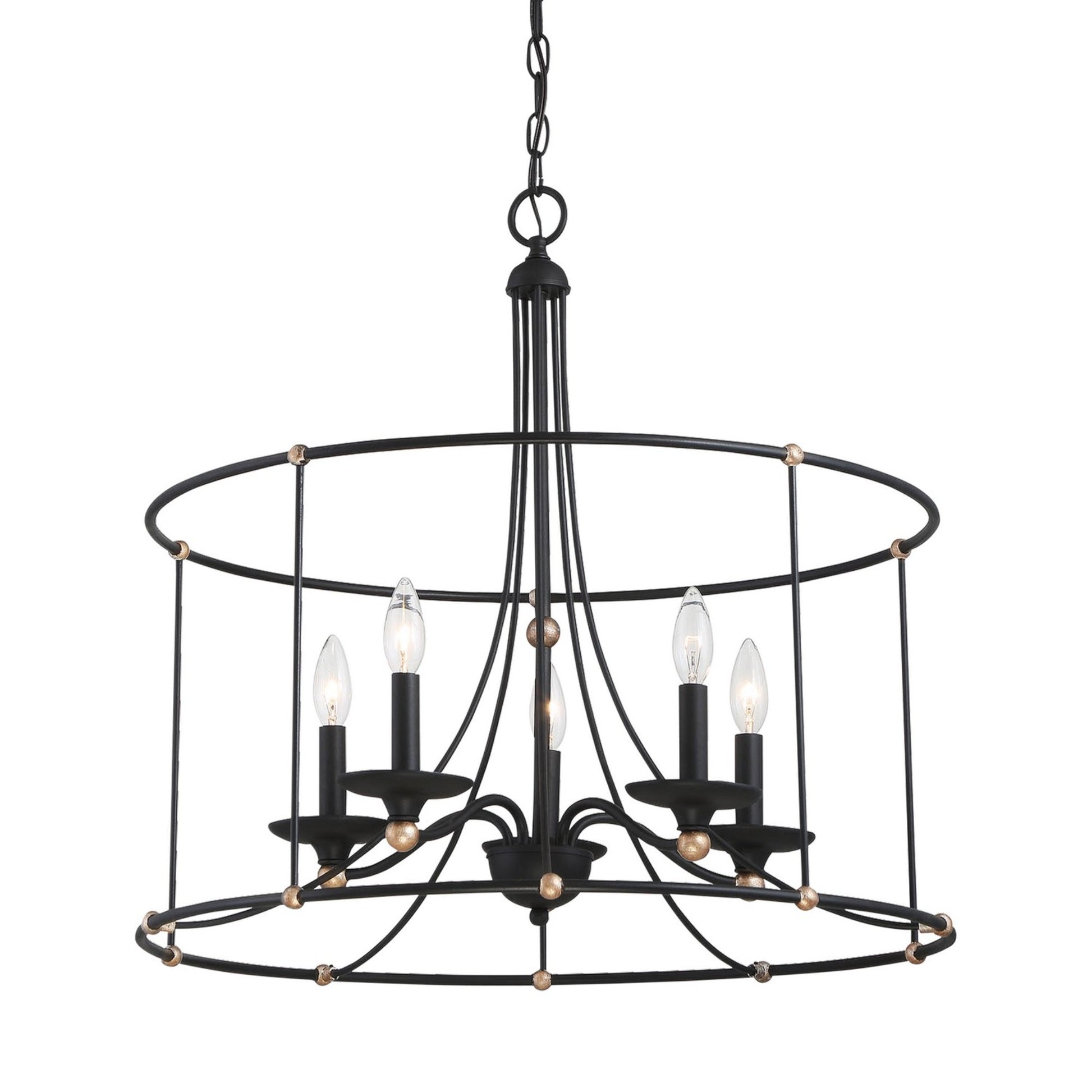 Westchester County 25" 5-Light Chandelier, Sand Coal & Gold Finish - Bees Lighting