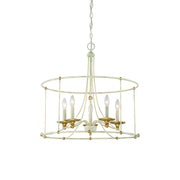 Westchester County 25" 5-Light Chandelier, Farmhouse White & Gold Finish - Bees Lighting