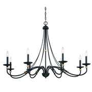 Westchester County 46" 8-Light Chandelier, Sand Coal & Gold Finish - Bees Lighting