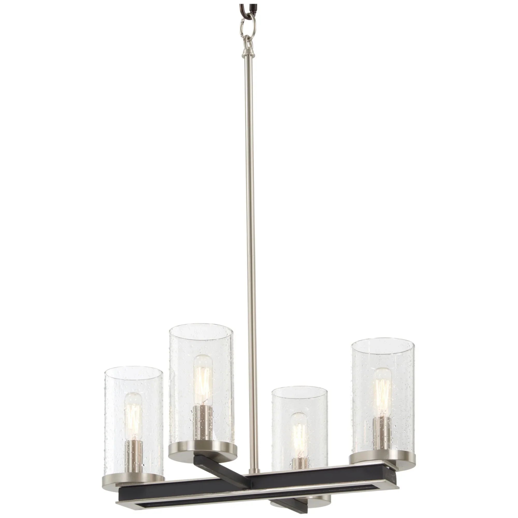 Cole's Crossing 18" 4-Light Pendant, Coal & Brushed Nickel Finish - Bees Lighting