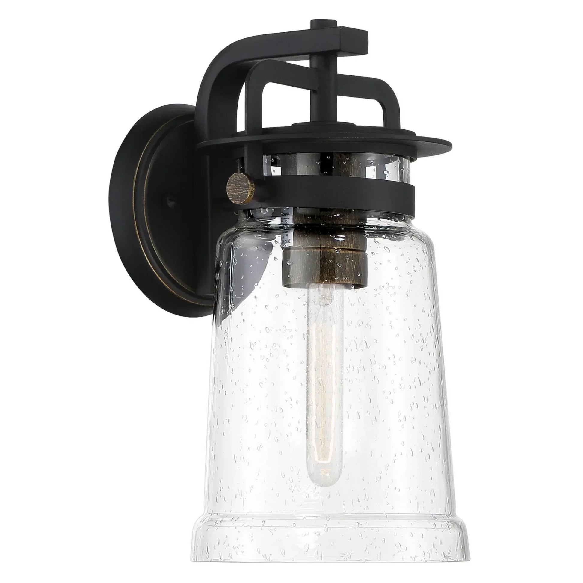 Maribel Heights 14" Outdoor Wall Sconce, Sand Coal & Gold Highlights - Bees Lighting