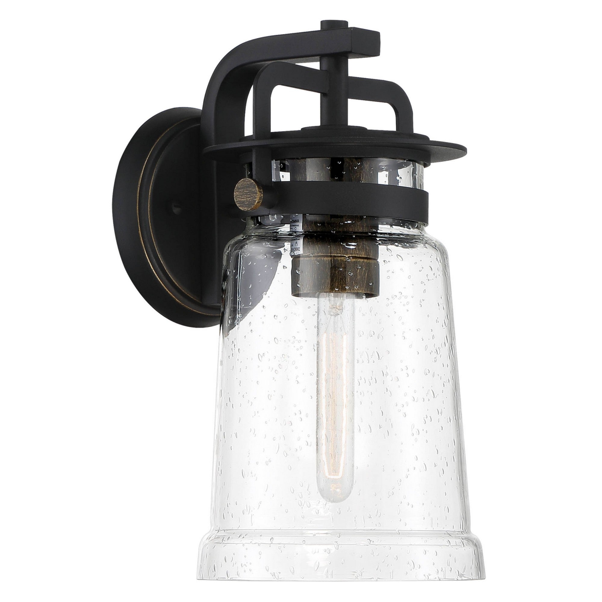Maribel Heights 14" Outdoor Wall Sconce, Sand Coal & Gold Highlights - Bees Lighting