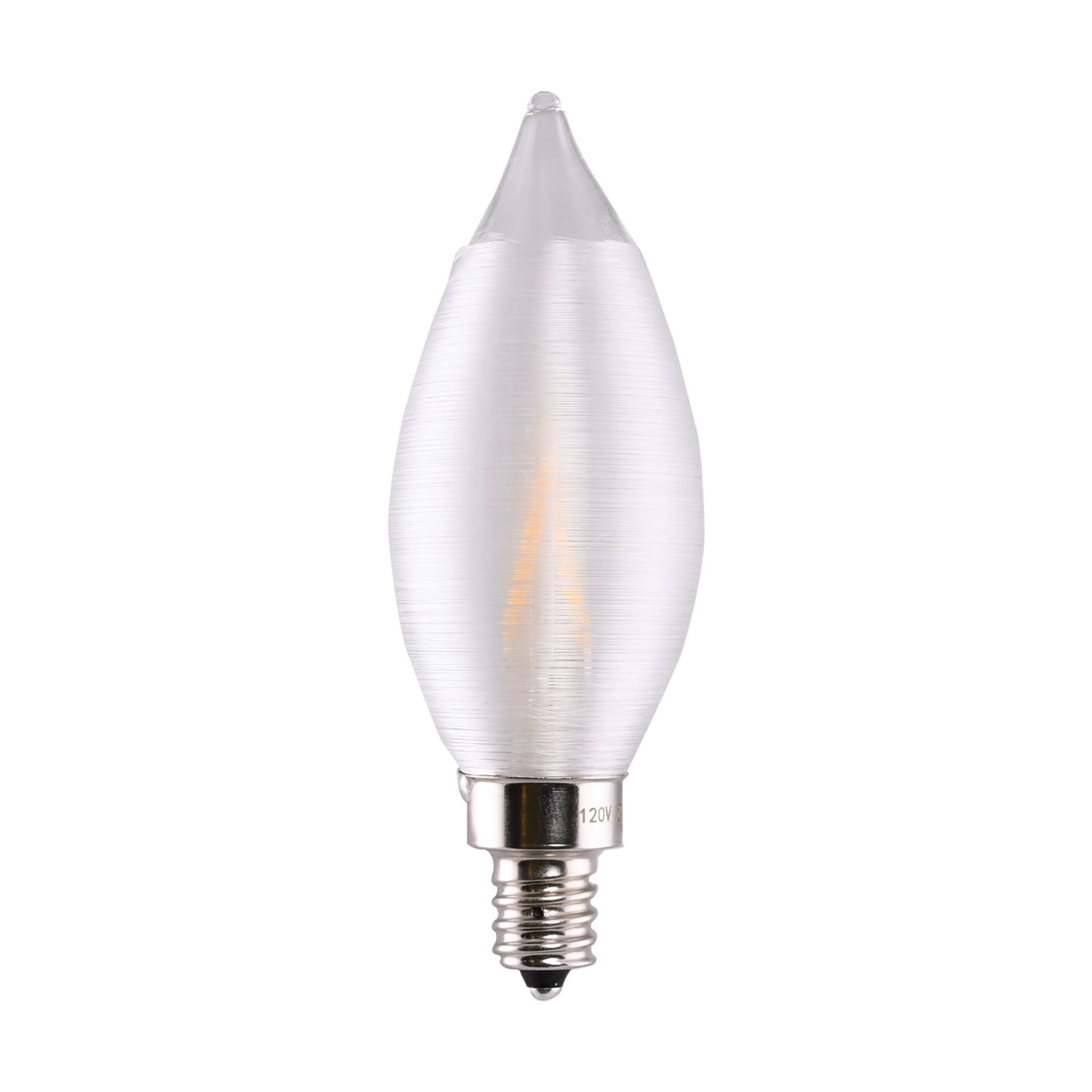 CA11 Filament LED Bulb, 2W, 150lm, 2700K, 20W Equal, E12 Candelabra Base, Satin Spun Clear - Bees Lighting