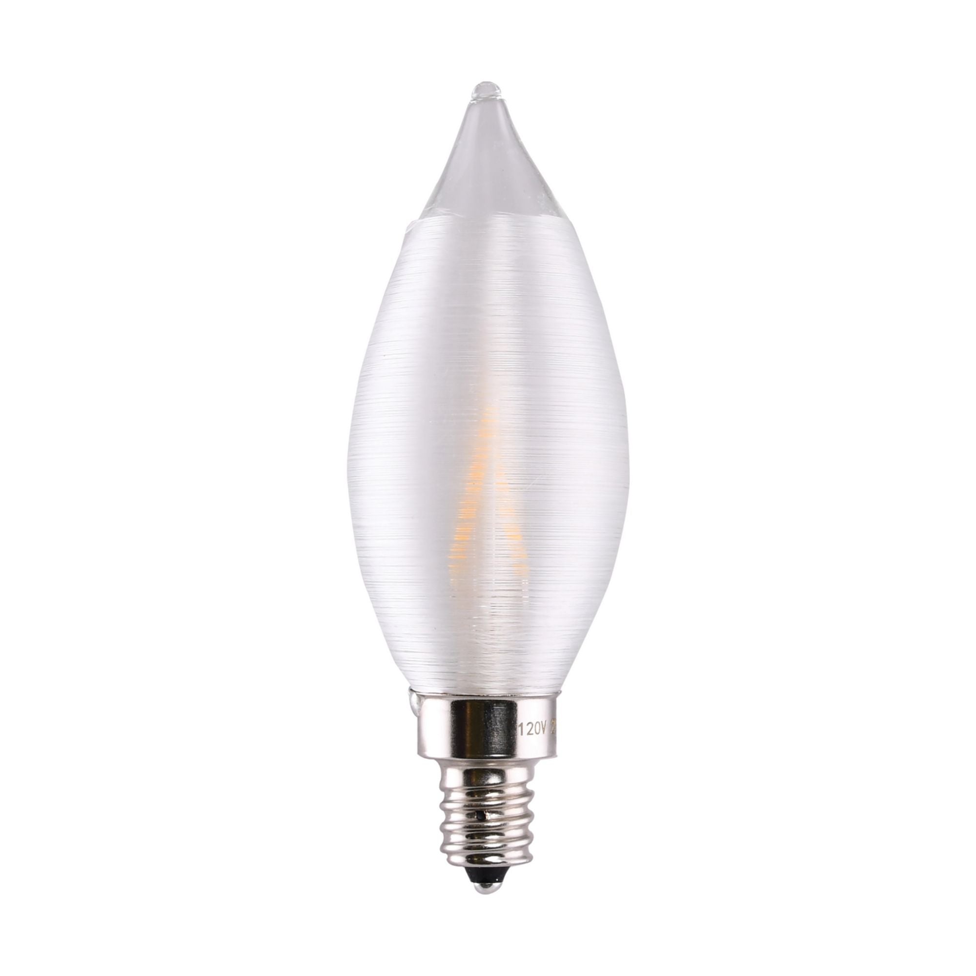CA11 Filament LED Bulb, 2W, 150lm, 2700K, 20W Equal, E12 Candelabra Base, Satin Spun Clear - Bees Lighting