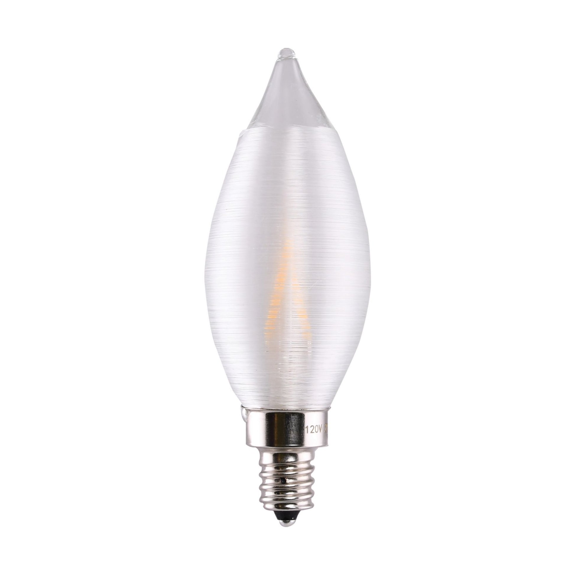 CA11 Filament LED Bulb, 4W, 200lm, 2700K, 40W Equal, E12 Candelabra Base, Satin Spun Clear - Bees Lighting