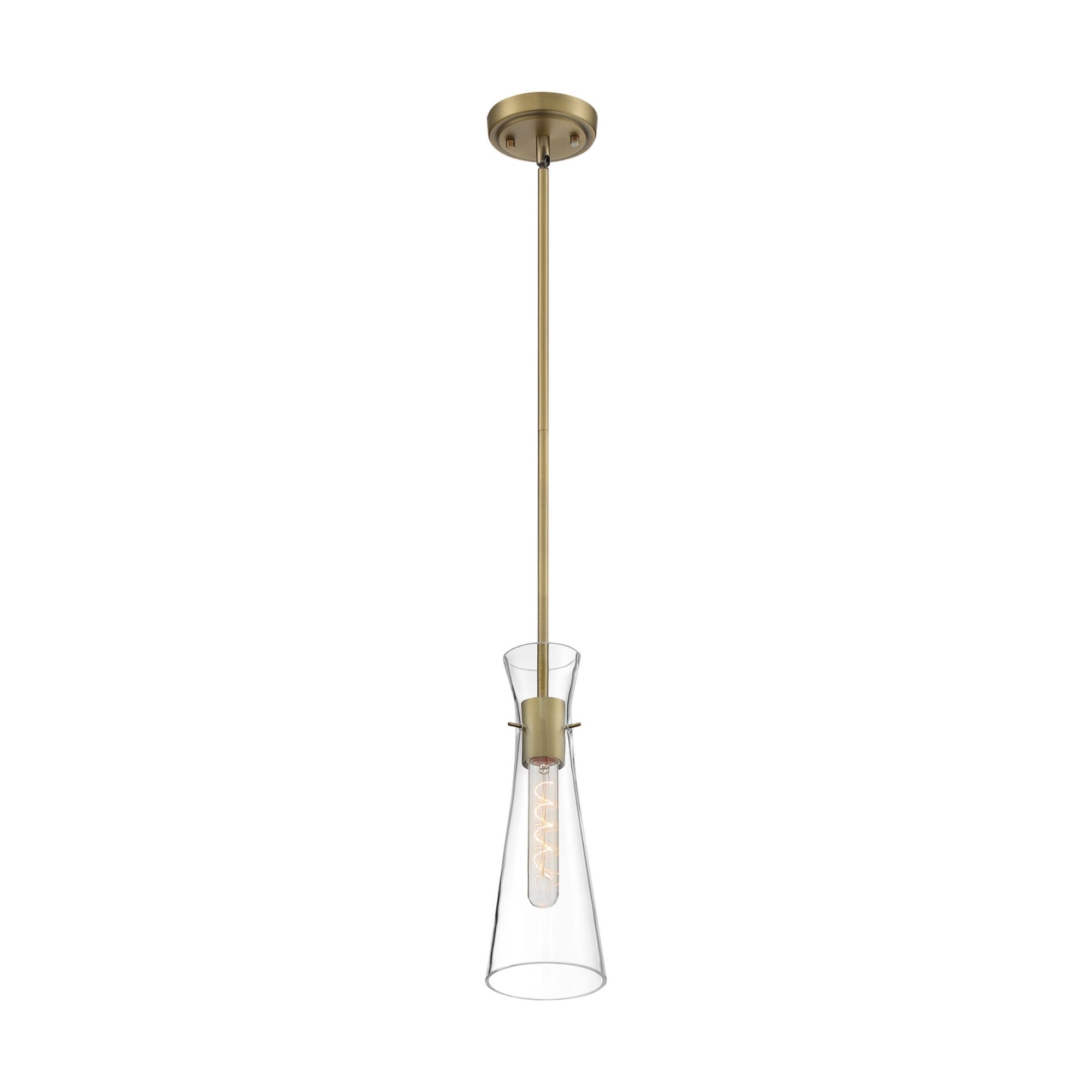 Bahari 4" Mini Pendant, Vintage Brass Finish - Bees Lighting