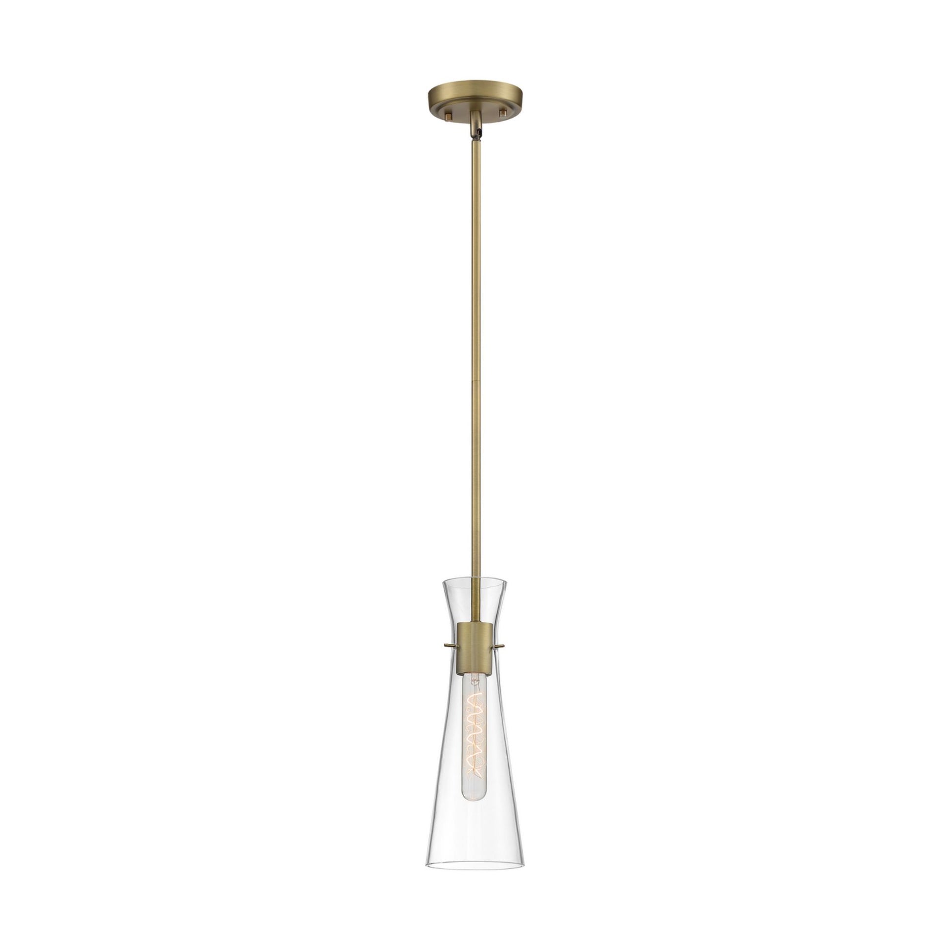 Bahari 4" Mini Pendant, Vintage Brass Finish - Bees Lighting