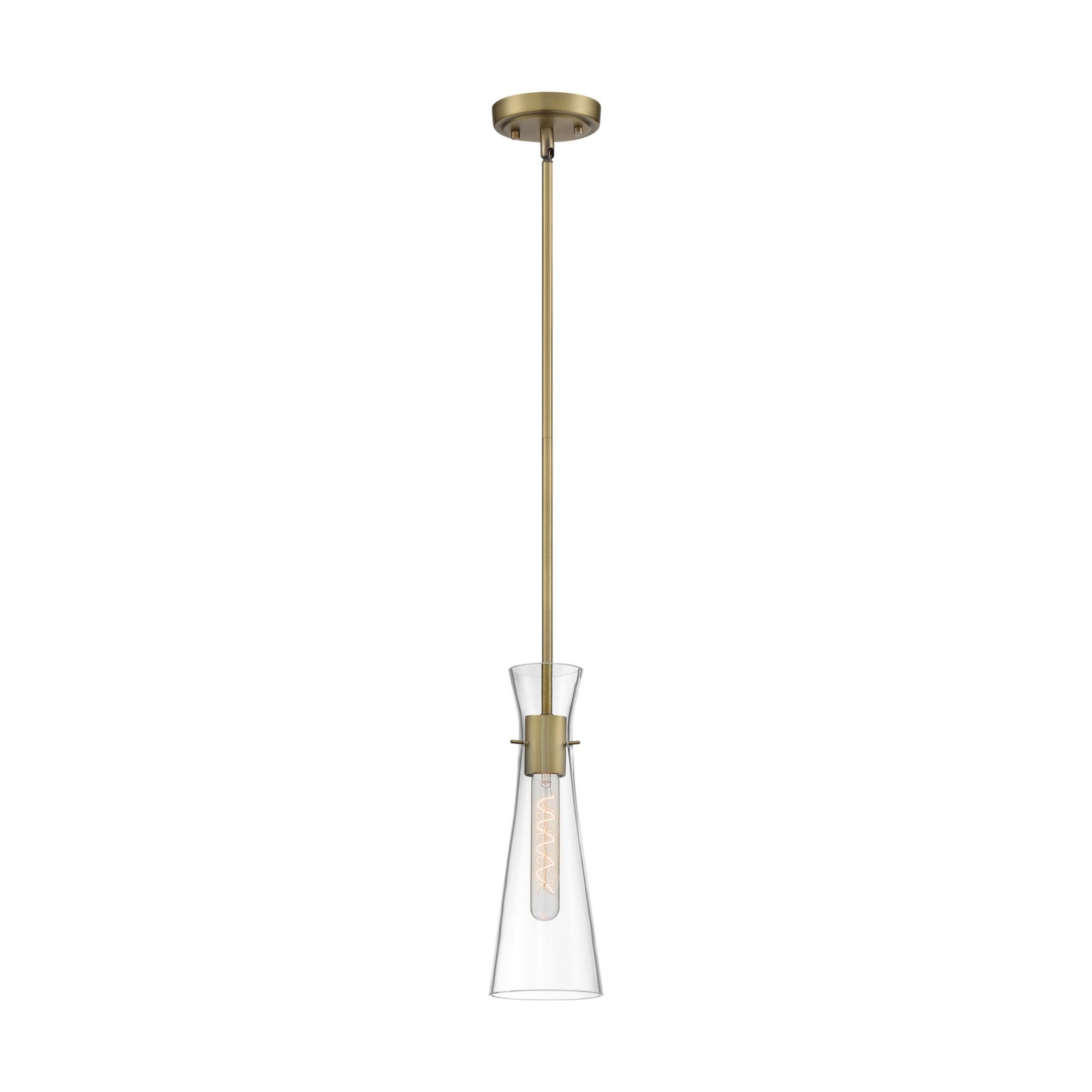 Bahari 4" Mini Pendant, Vintage Brass Finish - Bees Lighting