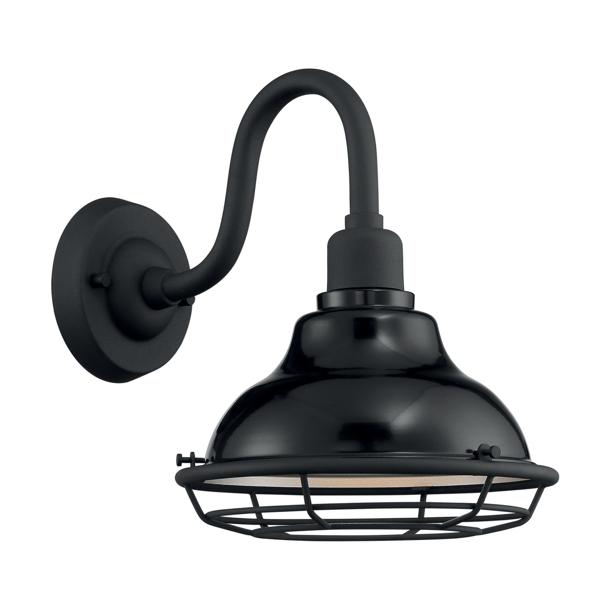 Newbridge 12" Outdoor Wall Mount, Gloss Black / Silver Finish - Bees Lighting