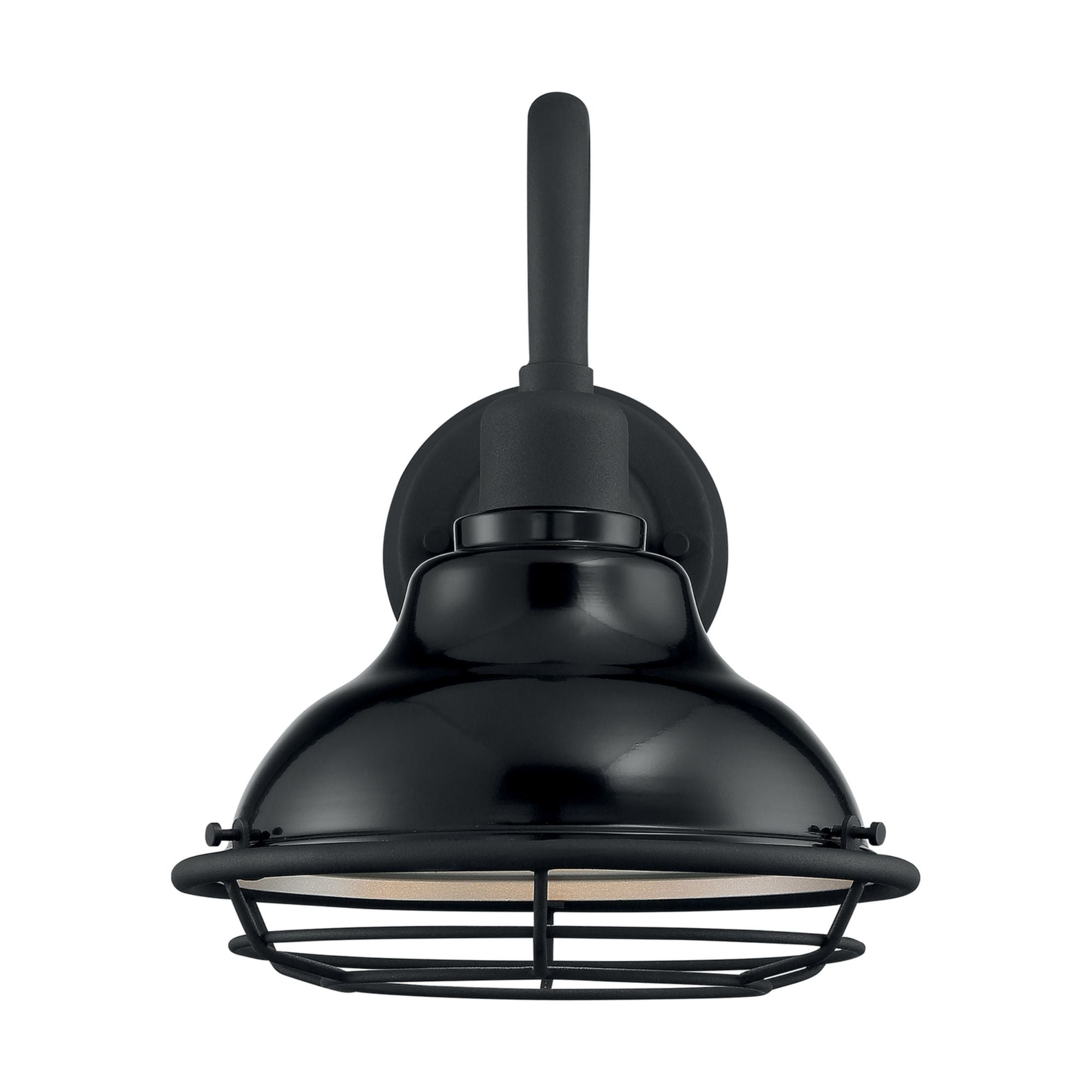 Newbridge 12" Outdoor Wall Mount, Gloss Black / Silver Finish - Bees Lighting