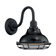 Newbridge 12" Outdoor Wall Mount, Gloss Black / Silver Finish - Bees Lighting