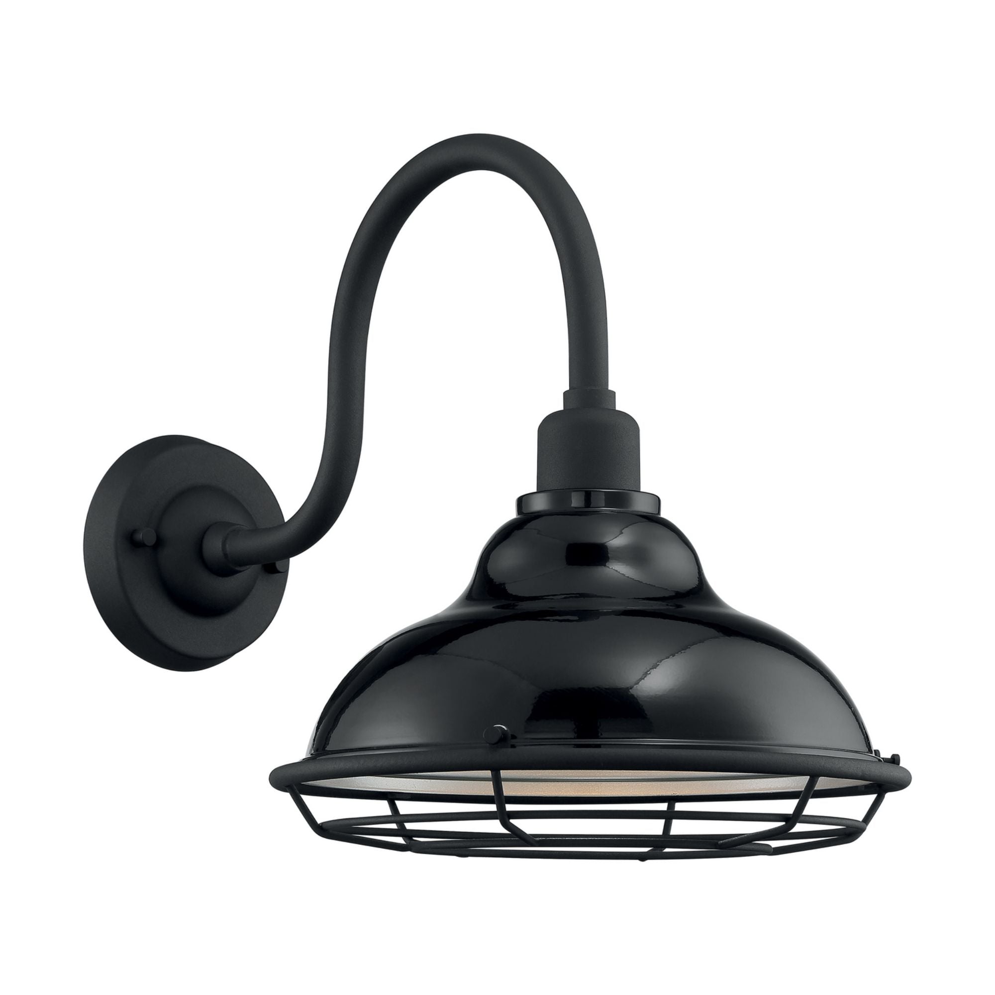 Newbridge 14" Outdoor Wall Mount, Gloss Black / Silver Finish - Bees Lighting