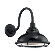 Newbridge 14" Outdoor Wall Mount, Gloss Black / Silver Finish - Bees Lighting