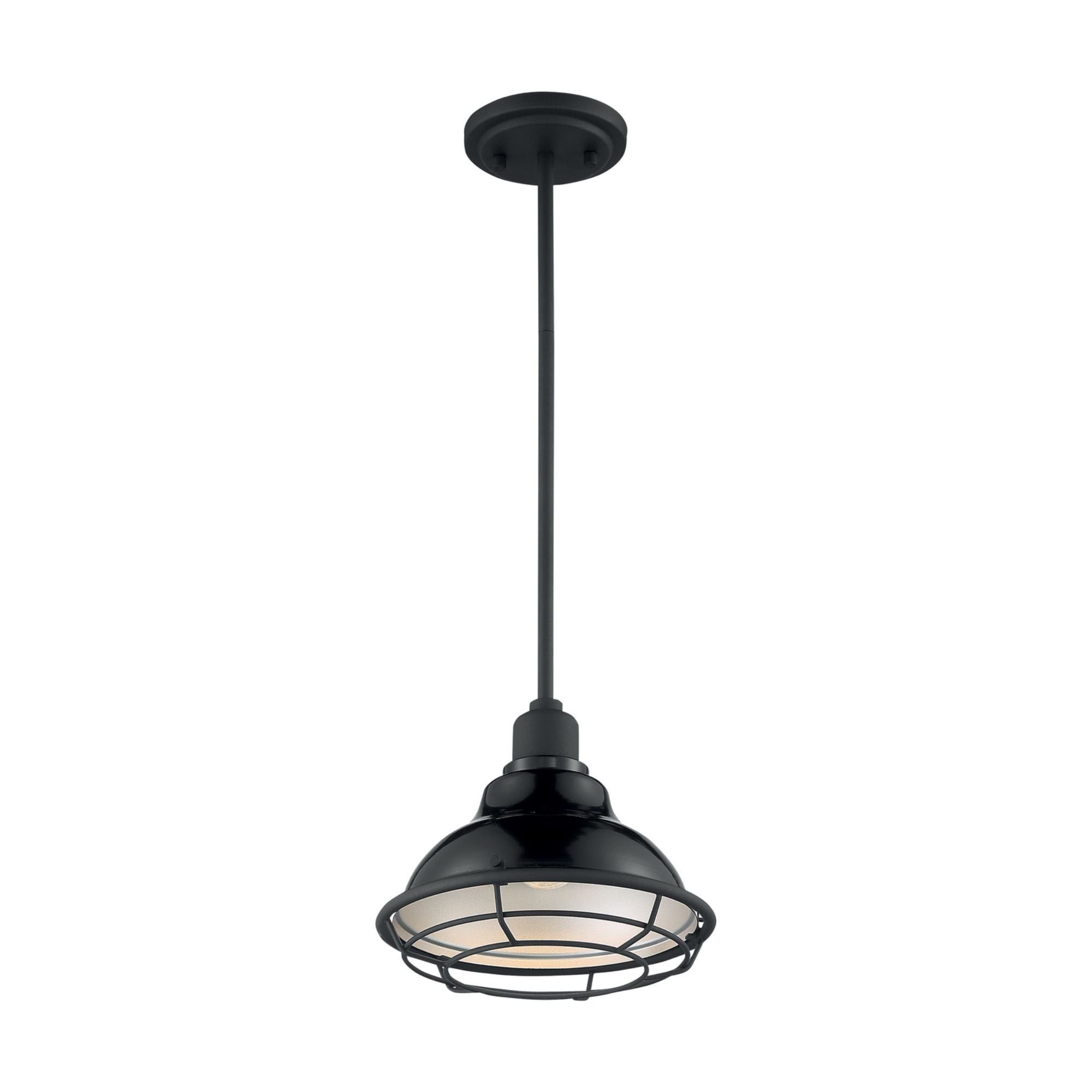 Newbridge 10" Pendant, Gloss Black / Silver Finish - Bees Lighting