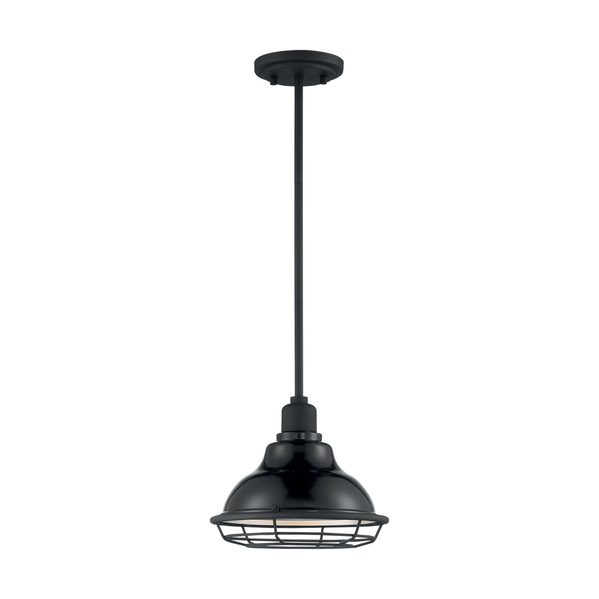 Newbridge 10" Pendant, Gloss Black / Silver Finish - Bees Lighting