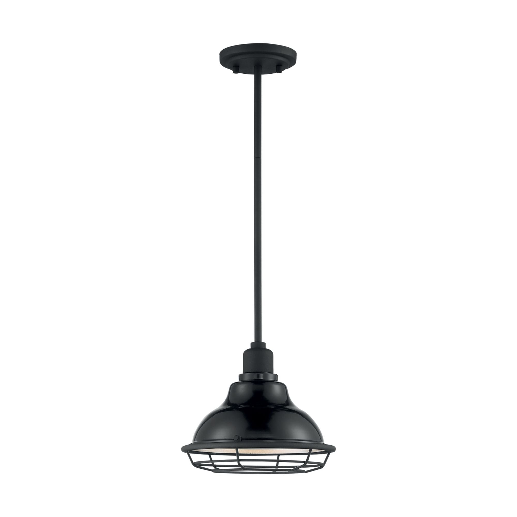 Newbridge 10" Pendant, Gloss Black / Silver Finish - Bees Lighting