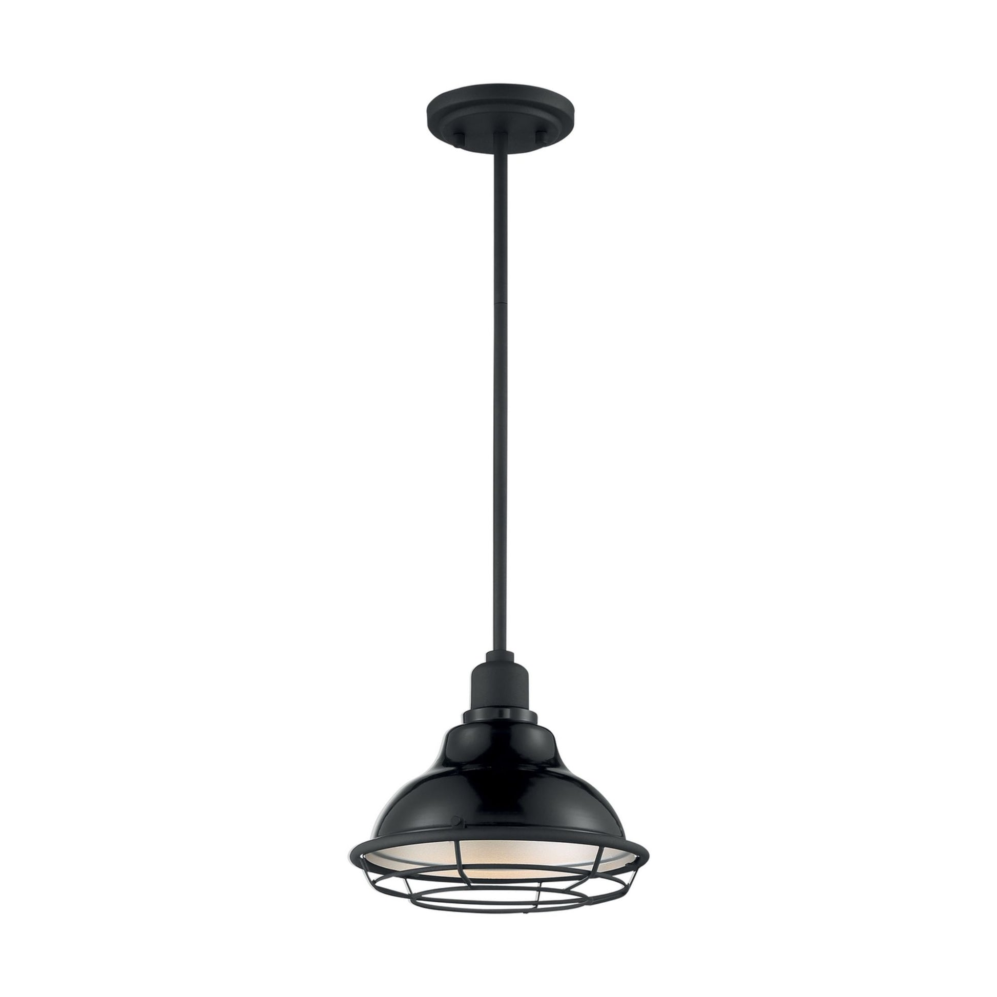 Newbridge 10" Pendant, Gloss Black / Silver Finish - Bees Lighting