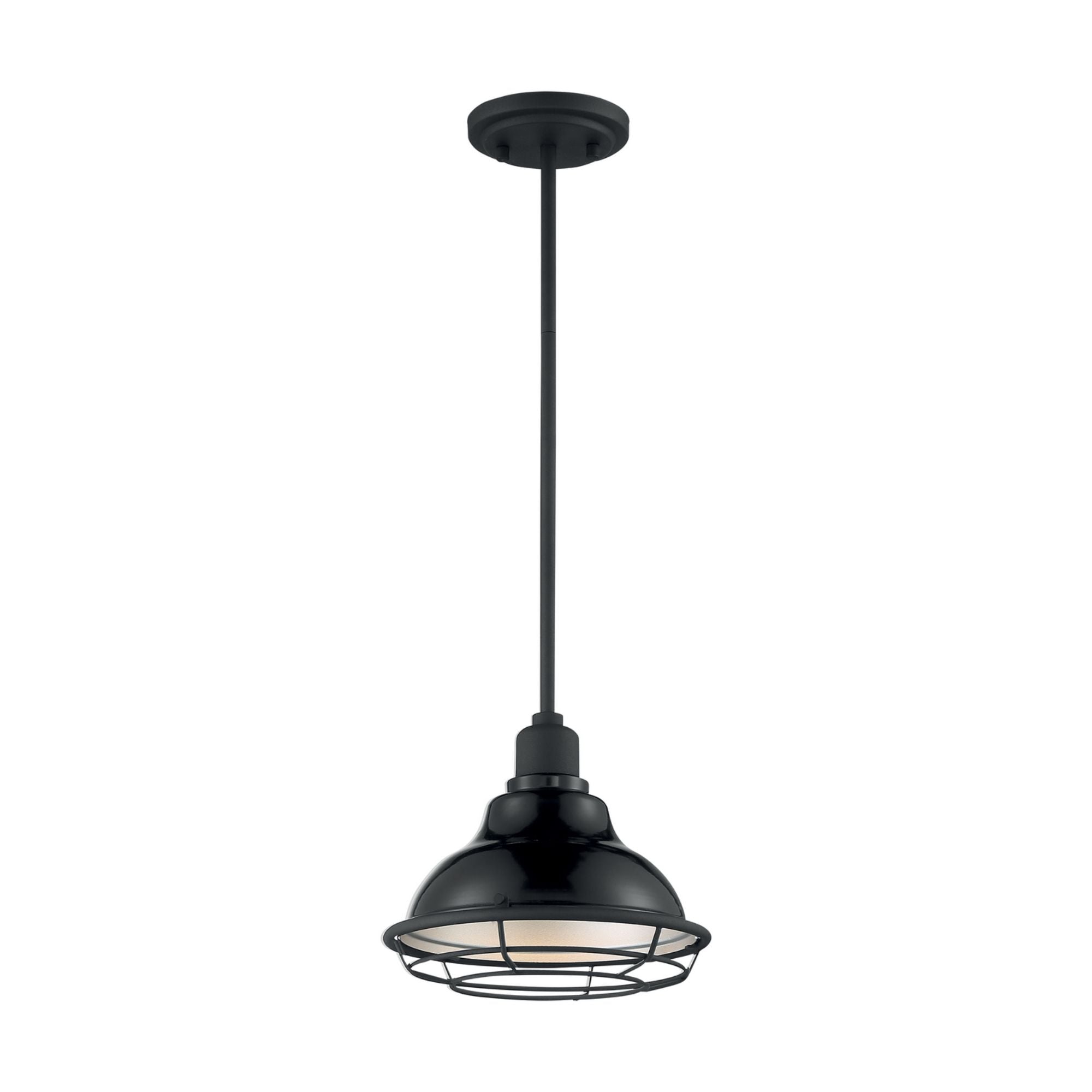 Newbridge 10" Pendant, Gloss Black / Silver Finish - Bees Lighting