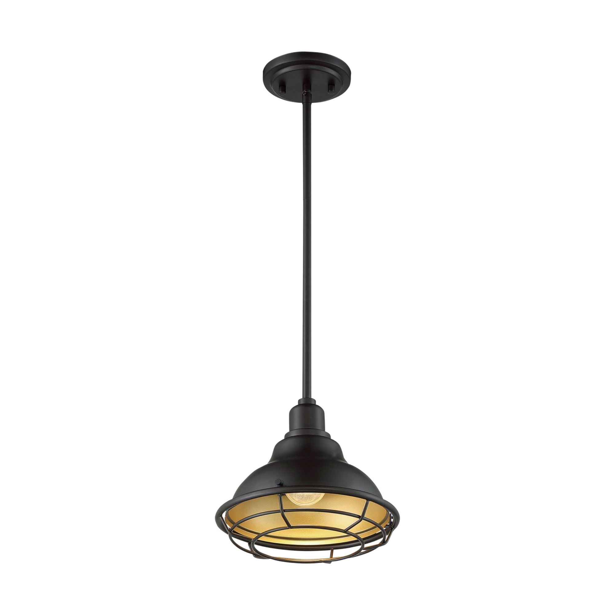Newbridge 10" Pendant, Dark Bronze / Gold Finish - Bees Lighting