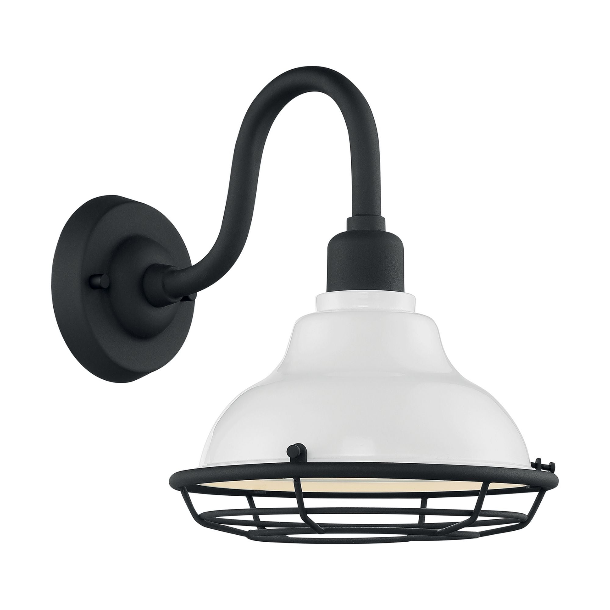 Newbridge 12" Outdoor Wall Mount, Gloss White / Textured Black Finish - Bees Lighting