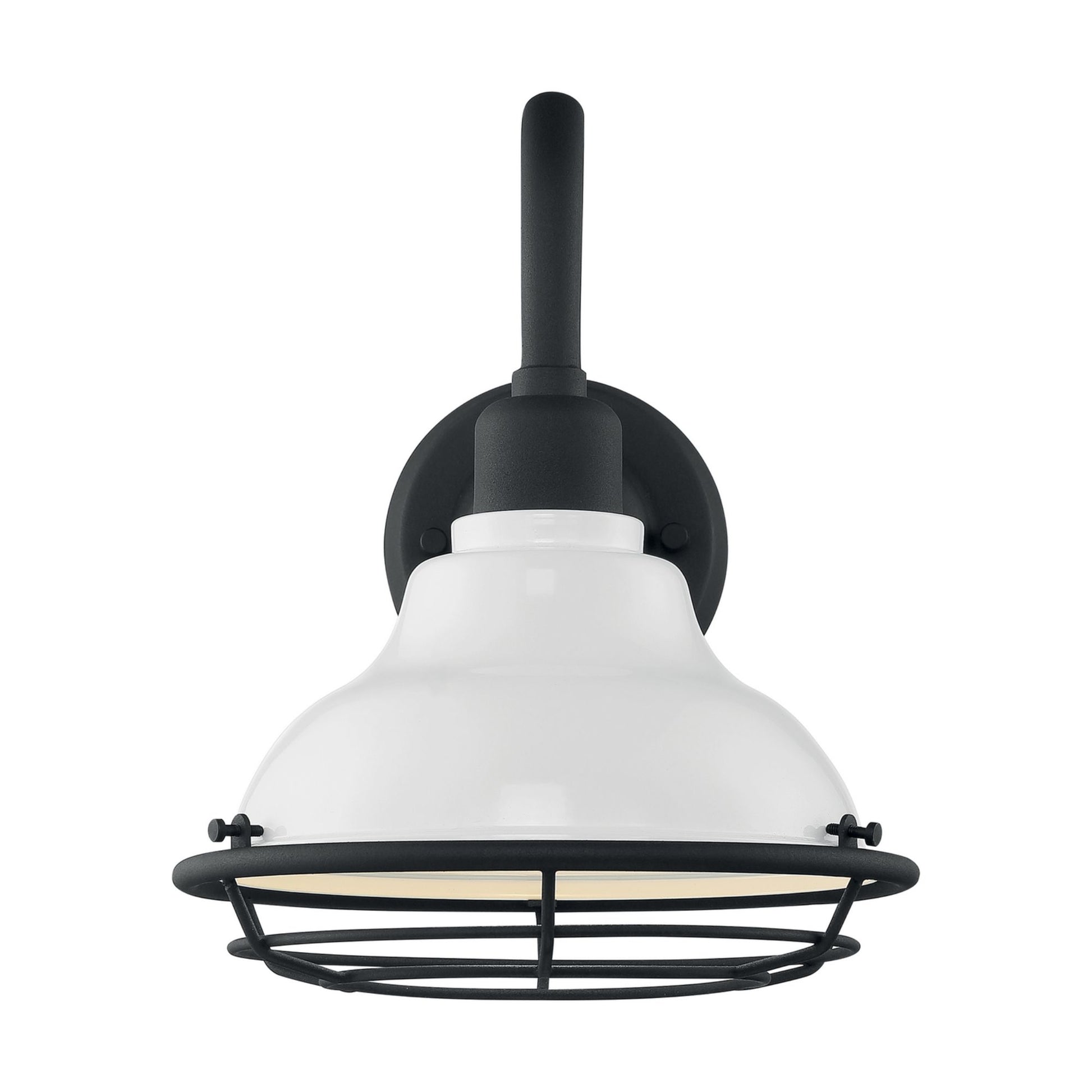 Newbridge 12" Outdoor Wall Mount, Gloss White / Textured Black Finish - Bees Lighting