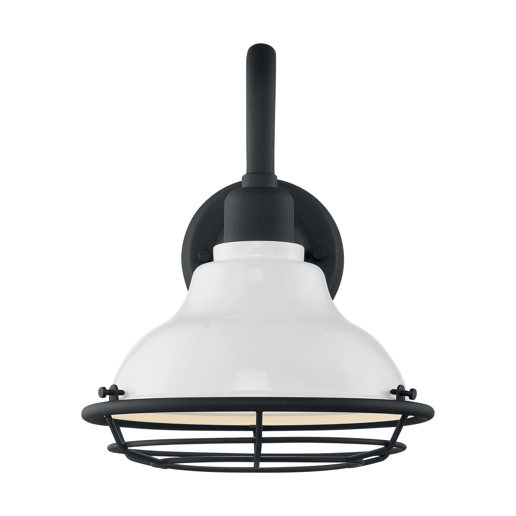 Newbridge 12" Outdoor Wall Mount, Gloss White / Textured Black Finish - Bees Lighting