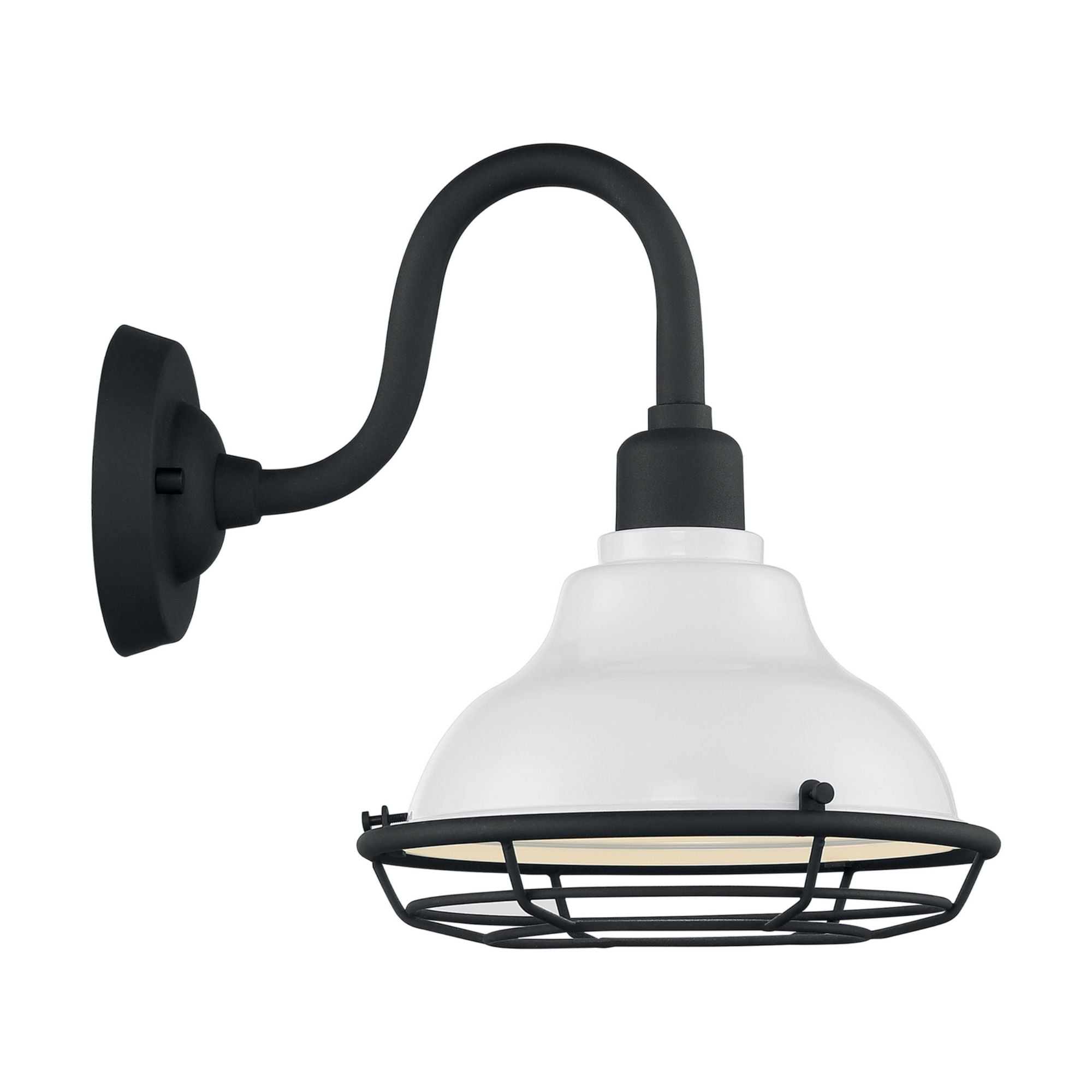 Newbridge 12" Outdoor Wall Mount, Gloss White / Textured Black Finish - Bees Lighting