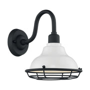 Newbridge 12" Outdoor Wall Mount, Gloss White / Textured Black Finish - Bees Lighting