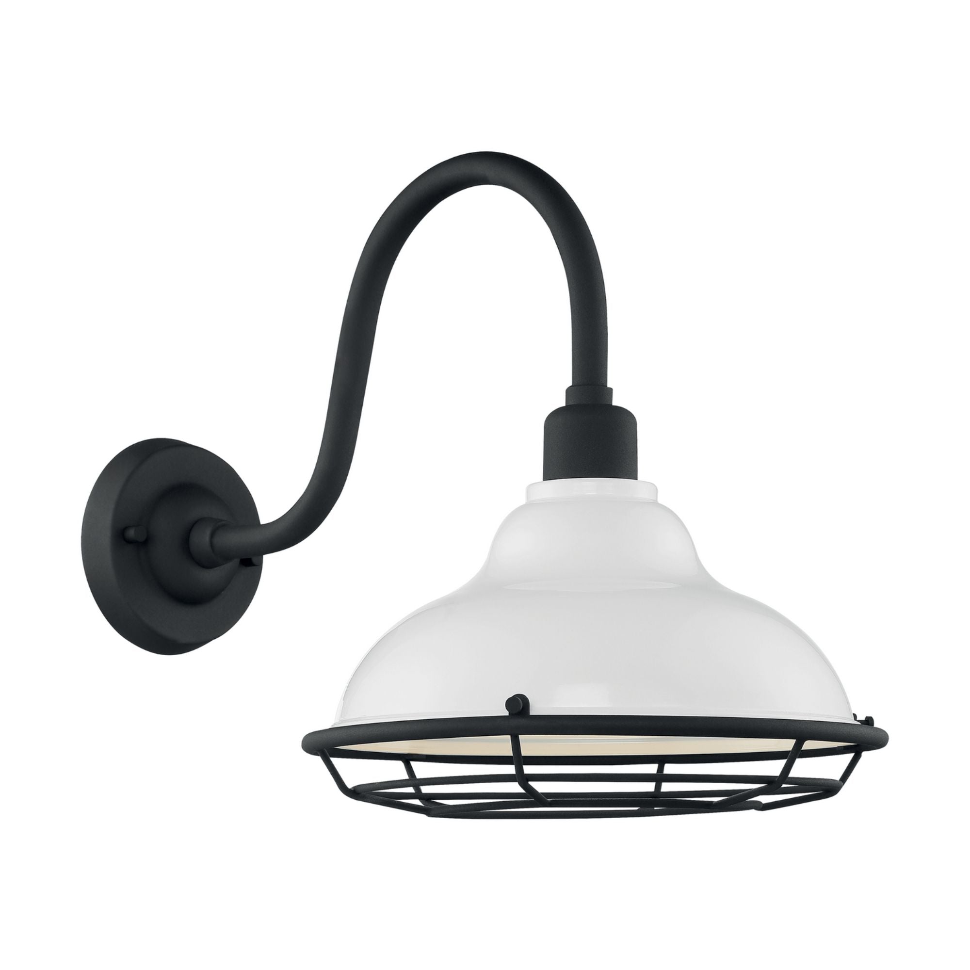 Newbridge 14" Outdoor Wall Mount, Gloss White / Textured Black Finish - Bees Lighting