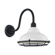 Newbridge 14" Outdoor Wall Mount, Gloss White / Textured Black Finish - Bees Lighting