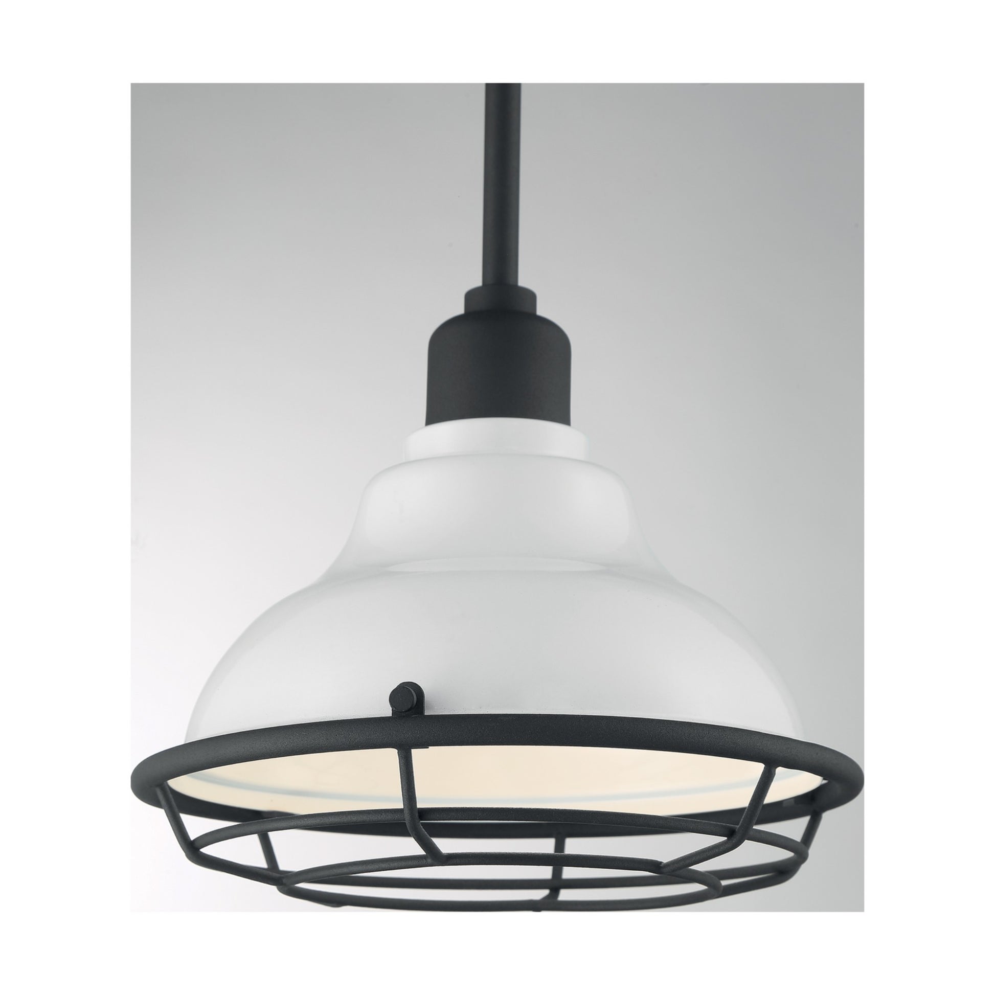 Newbridge 10" Pendant, Gloss White / Black Finish - Bees Lighting