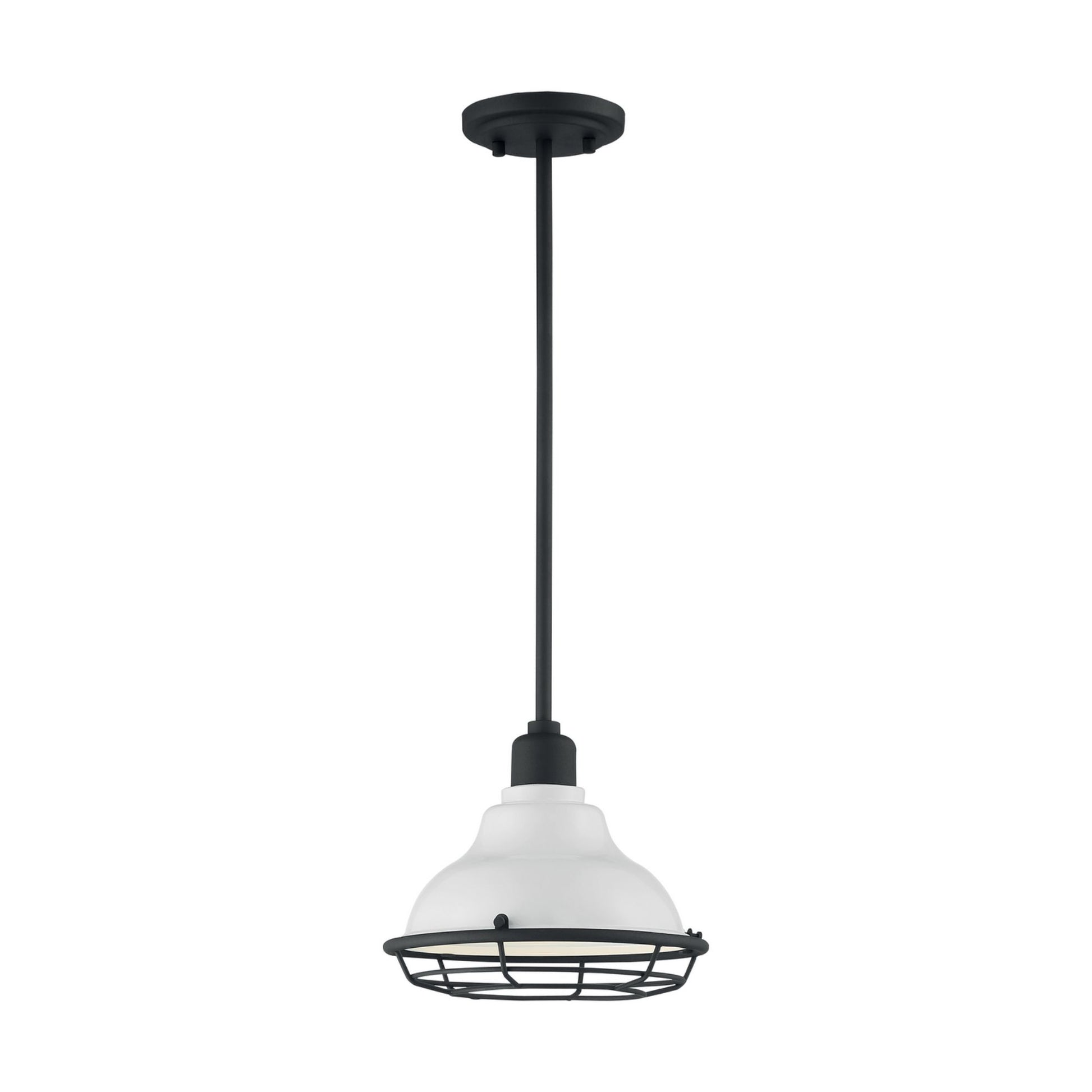 Newbridge 10" Pendant, Gloss White / Black Finish - Bees Lighting