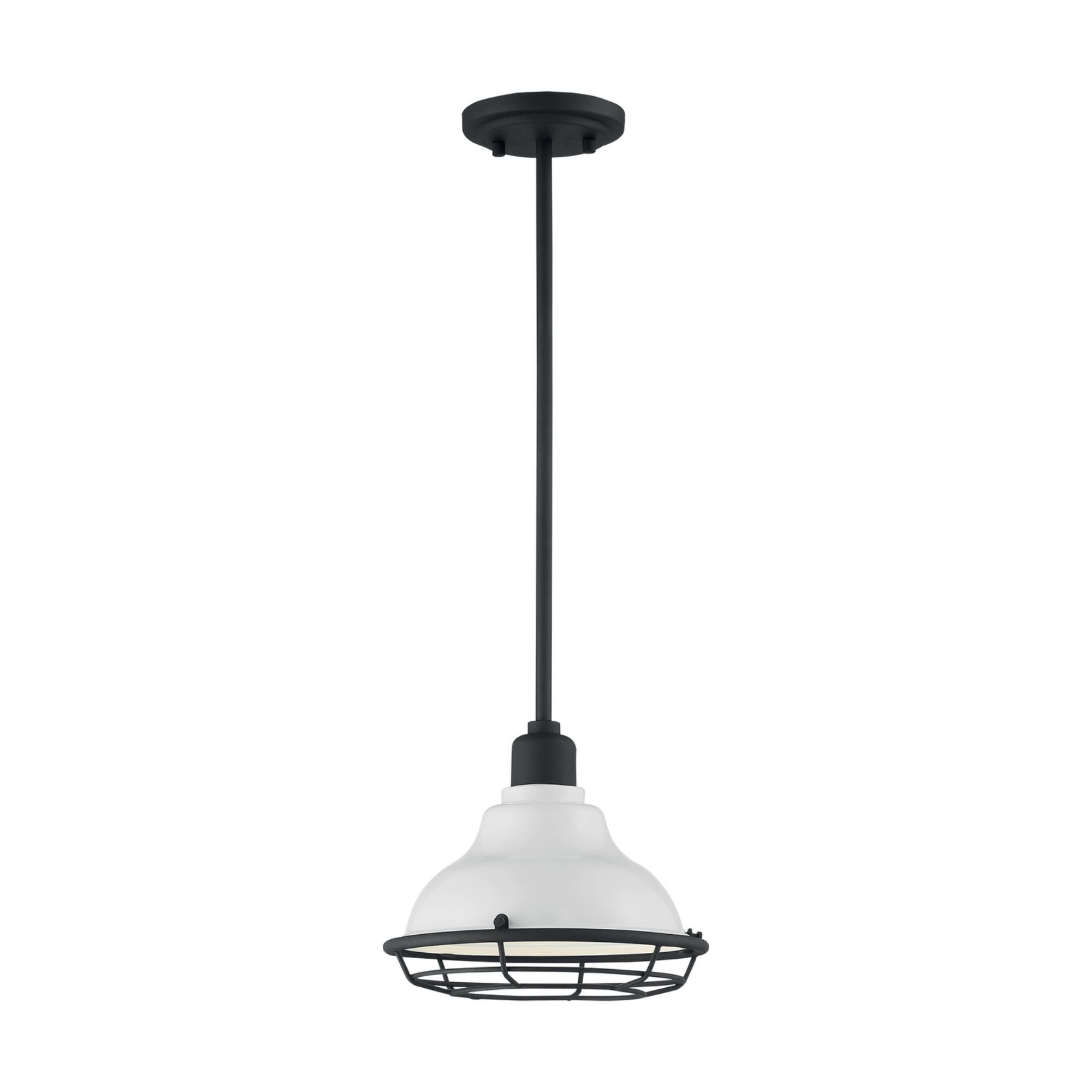 Newbridge 10" Pendant, Gloss White / Black Finish - Bees Lighting