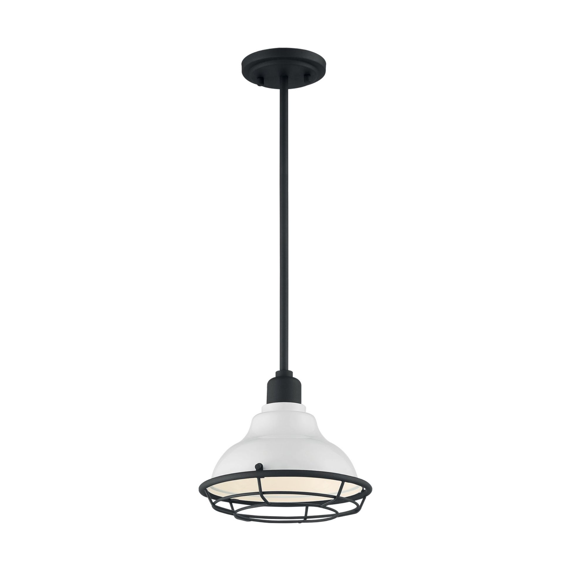 Newbridge 10" Pendant, Gloss White / Black Finish - Bees Lighting
