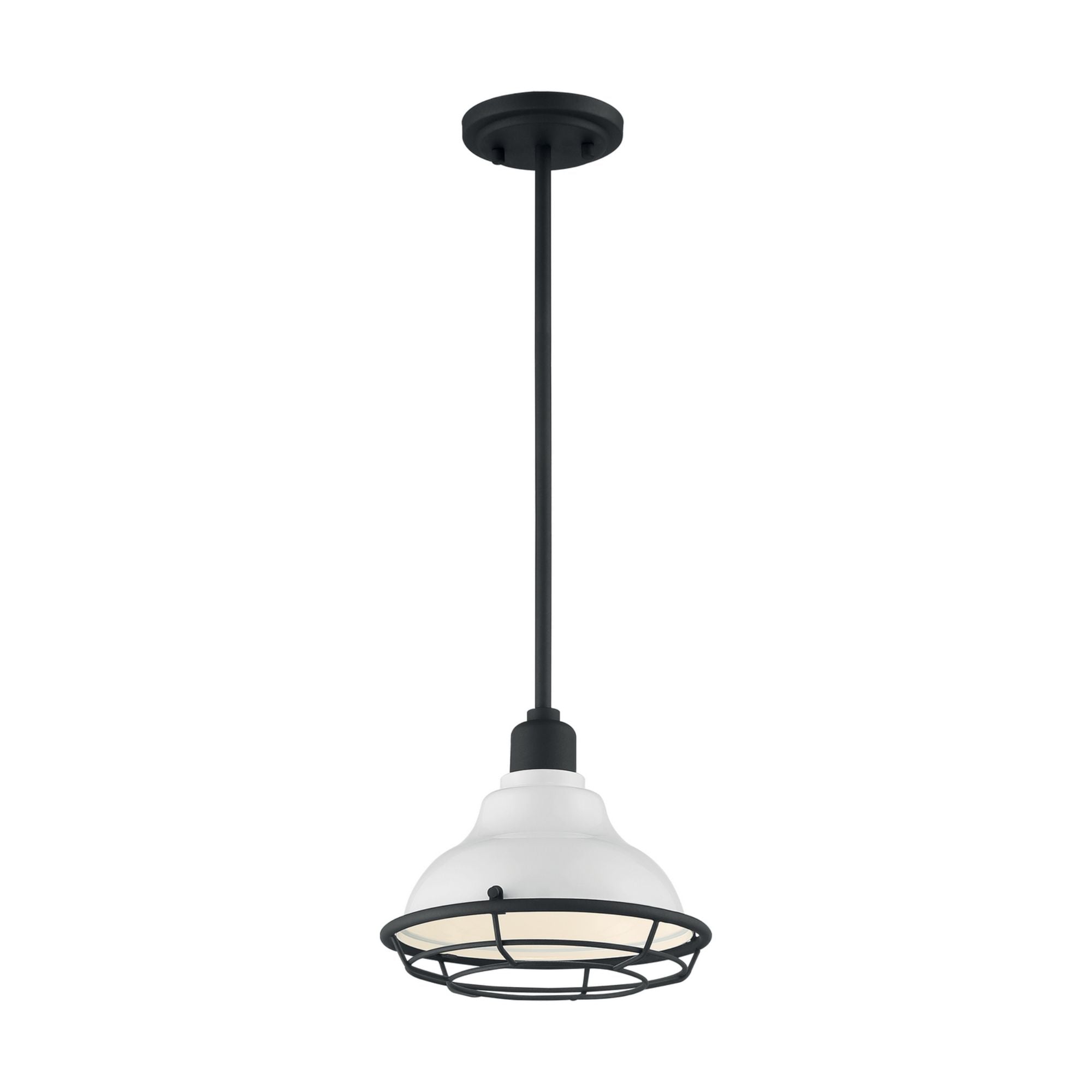 Newbridge 10" Pendant, Gloss White / Black Finish - Bees Lighting