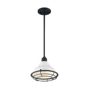 Newbridge 10" Pendant, Gloss White / Black Finish - Bees Lighting